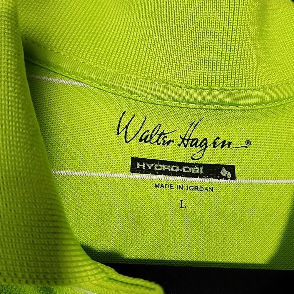 Walter Hagen Mens Neon green Polo Golf Shirt Hydro Dri Large - Picture 5 of 5